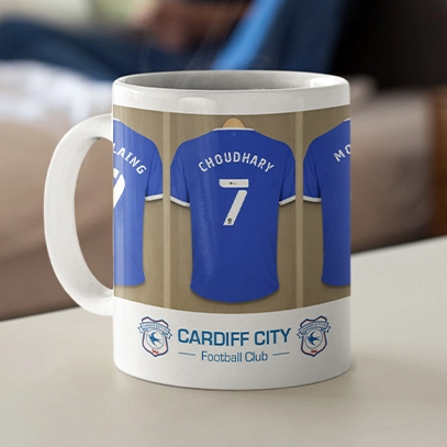 Official PERSONALISED Cardiff City FC Gifts Crest Straight Sided Beer Glass 